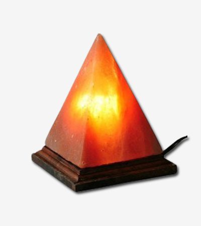 Himalayan Salt Lamp Pyramid With Wood Base