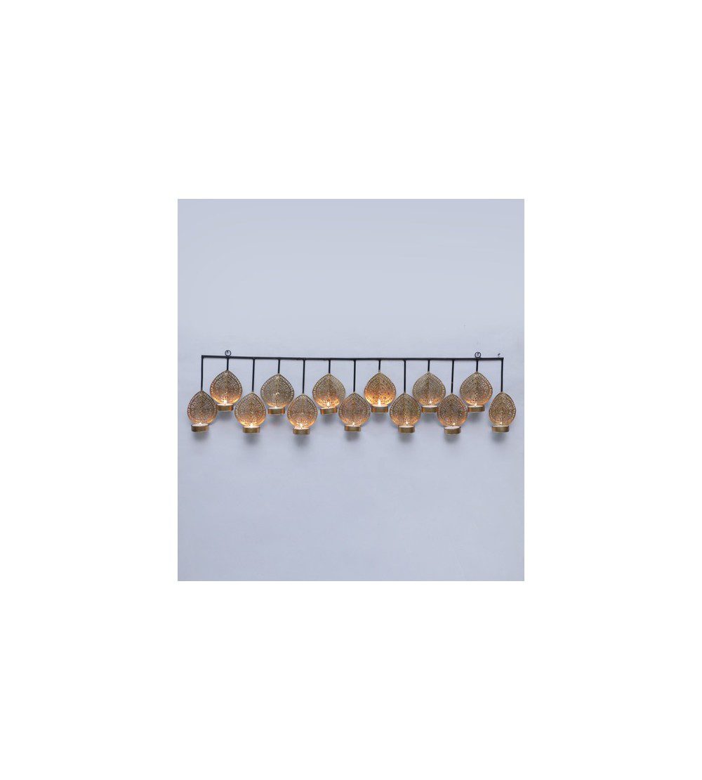 Gold Iron Mayur Hanging 13-Light Tea Light Holder